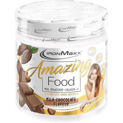 IronMaxx Amazing Food Mahlzeitenersatz Chocolate 330g Dose Mit Collagen, High Protein und Glutenfrei, mit hochwertigem Kollagen, In Kooperation mit Mariia IronMaxx Amazing Food Mahlzeitenersatz Chocolate 330g Dose Mit Collagen, High Protein und Glutenfrei, mit hochwertigem Kollagen, In Kooperation mit Mariia