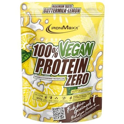 IronMaxx 100% Vegan Protein Zero Buttermilk Lemon 500g Veganes Eiweißpulver ohne Zucker Low Carb Protein Shake, High Protein, laktosefrei, geeignet für Muskelaufbau & Diät IronMaxx 100% Vegan Protein Zero Buttermilk Lemon 500g Veganes Eiweißpulver ohne Zucker Low Carb Protein Shake, High Protein, laktosefrei, geeignet für Muskelaufbau & Diät