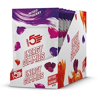 HIGH5 Energy Gummies Carb Boost Sportnahrung mit Kohlenhydrate, Vitamin B6 & Sport Elektrolyte Sportlernahrung für Laufen, Joggen & Fahrrad- 10x26g Energy Pouches Vegane Power Bites, Beerenmi HIGH5 Energy Gummies Carb Boost Sportnahrung mit Kohlenhydrate, Vitamin B6 & Sport Elektrolyte Sportlernahrung für Laufen, Joggen & Fahrrad- 10x26g Energy Pouches Vegane Power Bites, Beerenmi