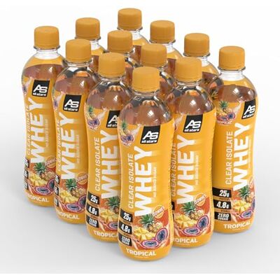 All Stars Clear Isolate Whey Protein Drink, 12 x 500 ml, Tropical All Stars Clear Isolate Whey Protein Drink, 12 x 500 ml, Tropical