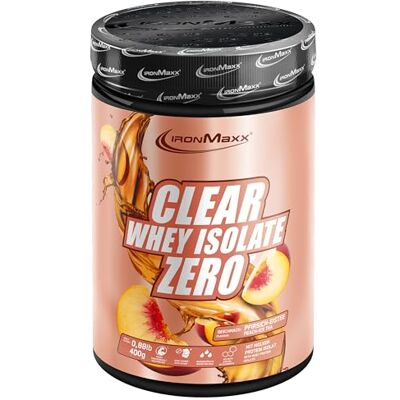 IronMaxx Clear Whey Isolate Zero Peach Ice Tea 400g Dose Klarer Molkenprotein-Isolat ohne Zucker Laktosefreies Clear Protein Protein Limonade mit fruchtig-erfrischendem Geschmack IronMaxx Clear Whey Isolate Zero Peach Ice Tea 400g Dose Klarer Molkenprotein-Isolat ohne Zucker Laktosefreies Clear Protein Protein Limonade mit fruchtig-erfrischendem Geschmack
