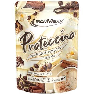 IronMaxx Proteccino Vanilla Chai Latte 500g Beutel Protein Kaffee mit echtem Kaffee-Extrakt und Koffein Ohne Zuckerzusatz und Konservierungsstoffe IronMaxx Proteccino Vanilla Chai Latte 500g Beutel Protein Kaffee mit echtem Kaffee-Extrakt und Koffein Ohne Zuckerzusatz und Konservierungsstoffe