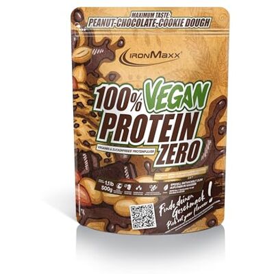 IronMaxx 100% Vegan Protein Zero Peanut Chocolate Cookie Dough 500g Veganes Eiweißpulver ohne Zucker Low Carb Protein Shake, High Protein, laktosefrei, geeignet für Muskelaufbau & Diät IronMaxx 100% Vegan Protein Zero Peanut Chocolate Cookie Dough 500g Veganes Eiweißpulver ohne Zucker Low Carb Protein Shake, High Protein, laktosefrei, geeignet für Muskelaufbau & Diät