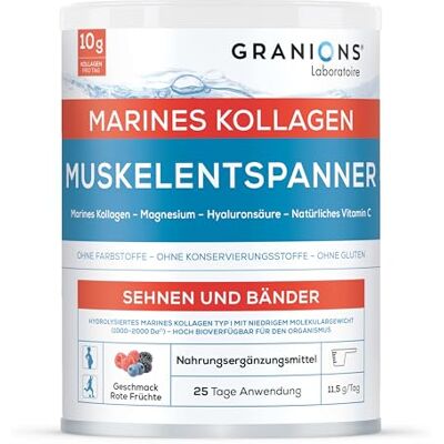 Granions Kollagen Pulver Hochdosiert – Meereskollagen Typ 1, Magnesium & Vitamin C Hydrolysiertes Kollagenpulver Typ 1 mit Vitamin C & Hyaluronsäure – zur Muskelentspannung, Sehnen & Bänder – 288 g Granions Kollagen Pulver Hochdosiert – Meereskollagen Typ 1, Magnesium & Vitamin C Hydrolysiertes Kollagenpulver Typ 1 mit Vitamin C & Hyaluronsäure – zur Muskelentspannung, Sehnen & Bänder – 288 g