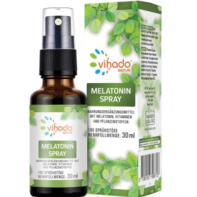 Vihado Natur Melatonin Spray Plus: Ashwagandha, Lavendel, Tryptophan, Vitamin B Komplex 180 Tage Vorrat Melatonin Spray hochdosiert Mit gereinigtem Osmosewasser vegan, 30 ml Vihado Natur Melatonin Spray Plus: Ashwagandha, Lavendel, Tryptophan, Vitamin B Komplex 180 Tage Vorrat Melatonin Spray hochdosiert Mit gereinigtem Osmosewasser vegan, 30 ml