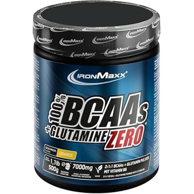 IronMaxx 100% BCAAs + Glutamine Zero Orange 500g veganes & zuckerfreies Aminosäuren Pulver mit Vitamin B6 6000 mg BCAA´s und 1000 mg Glutamin pro Portion IronMaxx 100% BCAAs + Glutamine Zero Orange 500g veganes & zuckerfreies Aminosäuren Pulver mit Vitamin B6 6000 mg BCAA´s und 1000 mg Glutamin pro Portion