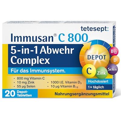tetesept Immusan C 800 5 v 1 Depot Komplex - Immun Unterstützung - 90 Tabletten tetesept Immusan C 800 5 v 1 Depot Komplex - Immun Unterstützung - 90 Tabletten