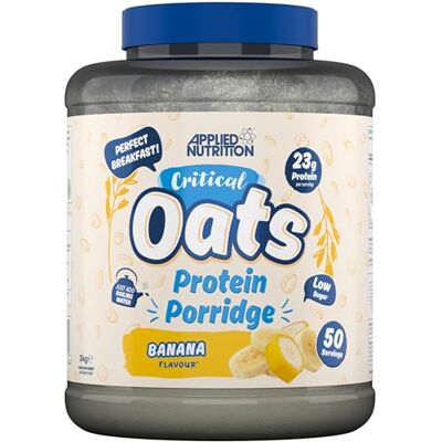 Applied Nutrition Protein Porridge Critical Oats Whey Protein Mischung mit Vollkorn-Hafer & ISO-XP Proteinisolat, Aminosäuren, Einfaches Mischen (3Kg, Banana) Applied Nutrition Protein Porridge Critical Oats Whey Protein Mischung mit Vollkorn-Hafer & ISO-XP Proteinisolat, Aminosäuren, Einfaches Mischen (3Kg, Banana)