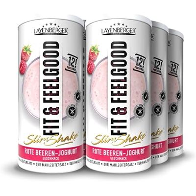Layenberger Fit&Feelgood Slim Shake Powder Rote Beeren-Joghurt (6x396 g) Layenberger Fit&Feelgood Slim Shake Powder Rote Beeren-Joghurt (6x396 g)