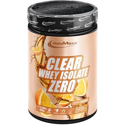 IronMaxx Clear Whey Isolate Zero Orange 400g Dose Klares Molkenprotein-Isolat ohne Zucker Laktosefreies Clear Protein Protein Limonade mit fruchtig-erfrischendem Geschmack IronMaxx Clear Whey Isolate Zero Orange 400g Dose Klares Molkenprotein-Isolat ohne Zucker Laktosefreies Clear Protein Protein Limonade mit fruchtig-erfrischendem Geschmack