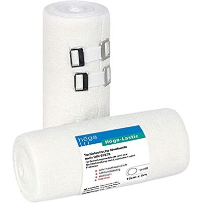 Höga Lastic Idealbinde, textilelastische Idealbinde nach DIN 61632, 10 cm x 5 m gedehnt, sehr hautfreundlich, luftdurchlässig, elastisch, 2er-Pack. Höga Lastic Idealbinde, textilelastische Idealbinde nach DIN 61632, 10 cm x 5 m gedehnt, sehr hautfreundlich, luftdurchlässig, elastisch, 2er-Pack.