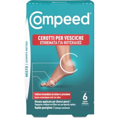 Compeed Blasenpflaster, langlebig, wasserfest, gemischte Packung, 6 Stück, 100% plastikfrei Compeed Blasenpflaster, langlebig, wasserfest, gemischte Packung, 6 Stück, 100% plastikfrei
