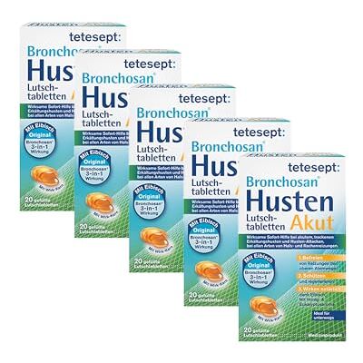 tetesept Bronchosan Husten Akut, Hustenbonbons, 5 x 20 Lutschtabletten tetesept Bronchosan Husten Akut, Hustenbonbons, 5 x 20 Lutschtabletten