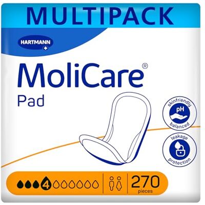 Molicare Pad 4 Tropfen Inkontinenzeinlagen für Männer & Frauen 9 x 30 St. Molicare Pad 4 Tropfen Inkontinenzeinlagen für Männer & Frauen 9 x 30 St.