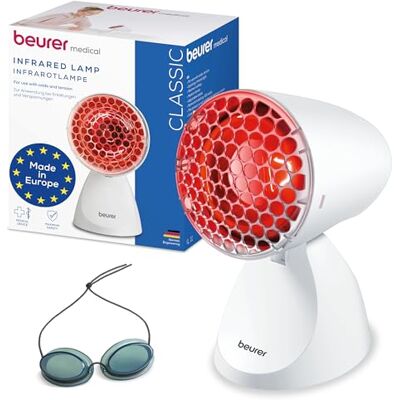 Beurer IL 11 Infrarotlampe mit Schutzgitter, Medizinprodukt mit wohltuender Wärme zur Anwendung bei Erkältung und Muskelverspannung, 5 Neigungsstufen, inklusive Schutzbrille, Weiß Beurer IL 11 Infrarotlampe mit Schutzgitter, Medizinprodukt mit wohltuender Wärme zur Anwendung bei Erkältung und Muskelverspannung, 5 Neigungsstufen, inklusive Schutzbrille, Weiß