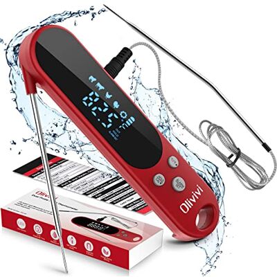 LEMEGO Fleischthermometer Digital Bratenthermometer IPX4 Wasserdicht Magnetische Rückseite Kalibrierbar 2 Edelstahl Sonden für Steak Milch Wasser Garten BBQ Grill Zubehör LEMEGO Fleischthermometer Digital Bratenthermometer IPX4 Wasserdicht Magnetische Rückseite Kalibrierbar 2 Edelstahl Sonden für Steak Milch Wasser Garten BBQ Grill Zubehör
