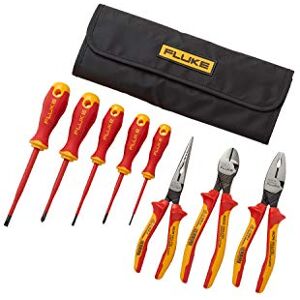 Fluke Starter-Kit mit isolierten Handwerkzeugen – 5 isolierte Schraubendreher und 3 isolierte Zangen, 1.000 V und Wickeltasche, 5067389 Fluke Starter-Kit mit isolierten Handwerkzeugen – 5 isolierte Schraubendreher und 3 isolierte Zangen, 1.000 V und Wickeltasche, 5067389