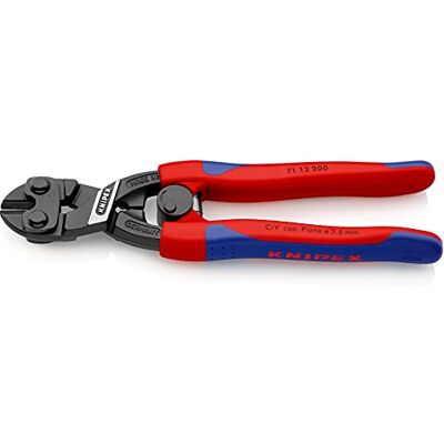 KNIPEX CoBolt Kompakt-Bolzenschneider, 200 mm, 71 12 200 SB auf SB-Karte, Pianodraht bis 3,6 mm, hochübersetzt und robust, Drahtschneider KNIPEX CoBolt Kompakt-Bolzenschneider, 200 mm, 71 12 200 SB auf SB-Karte, Pianodraht bis 3,6 mm, hochübersetzt und robust, Drahtschneider