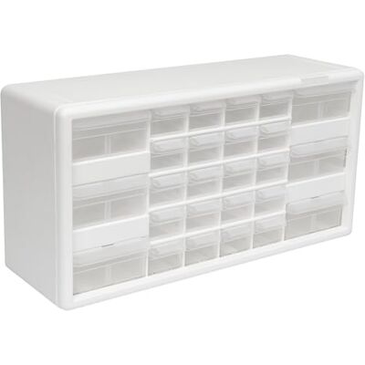 Akro-Mils Kunststoff-Schubladenschrank mit 26 Schubladen, für Garagenorganisation, Perlen-Organizer, Baustein-Aufbewahrung, Lehrer-Werkzeugkasten, Make-up-Organizer, 50,8 cm B x 15,2 cm T x 25,4 cm H Akro-Mils Kunststoff-Schubladenschrank mit 26 Schubladen, für Garagenorganisation, Perlen-Organizer, Baustein-Aufbewahrung, Lehrer-Werkzeugkasten, Make-up-Organizer, 50,8 cm B x 15,2 cm T x 25,4 cm H