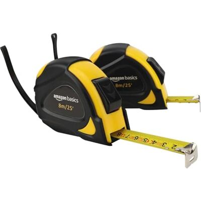 Amazon Selbst-arretierendes Bandmaß, (8 m), Skala, MID-Genauigkeit, 2 Stück, gelb,schwarz Amazon Selbst-arretierendes Bandmaß, (8 m), Skala, MID-Genauigkeit, 2 Stück, gelb,schwarz