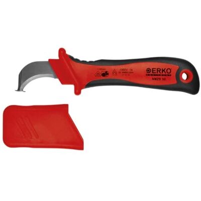 ERKO Kabelmesser 50mm zum Abmanteln von Leitungen Cuttermesser Universalmesser vollisolierte Klinge mit isoliertem Griff bis 1000V ergonomischem Zweikomponenten-Griff Sicher ERKO Kabelmesser 50mm zum Abmanteln von Leitungen Cuttermesser Universalmesser vollisolierte Klinge mit isoliertem Griff bis 1000V ergonomischem Zweikomponenten-Griff Sicher