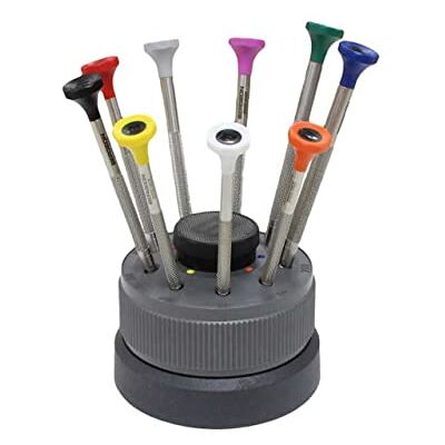 BERGEON 30081-S09 ergonomische Schraubendreher auf Sockel, 0,50 bis 2,5 mm, HS30081-S09, 9 Stück BERGEON 30081-S09 ergonomische Schraubendreher auf Sockel, 0,50 bis 2,5 mm, HS30081-S09, 9 Stück