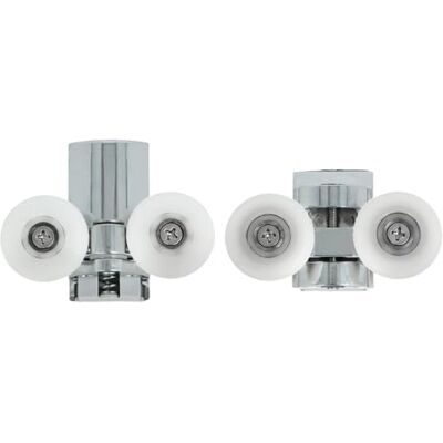 Amig Satz von Rollen für Duschabtrennung 2 Einheiten oben und unten Ø25 mm Für Trennwände mit 6 mm Dicke Klammern aus verchromtem Zamak Nylonräder Sanftes und langlebiges Gleiten Amig Satz von Rollen für Duschabtrennung 2 Einheiten oben und unten Ø25 mm Für Trennwände mit 6 mm Dicke Klammern aus verchromtem Zamak Nylonräder Sanftes und langlebiges Gleiten