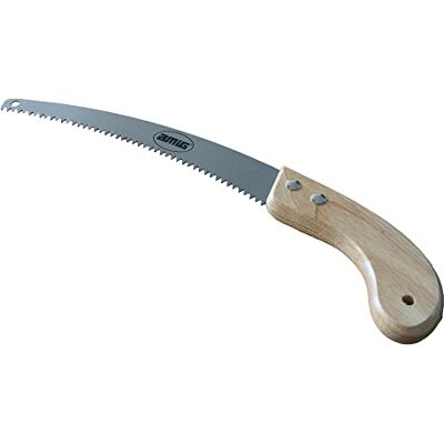 Amig Baumsäge, gebogene Stahlklinge 300 mm, ergonomischer gebogener Holzgriff, Handbaumsäge aus Stahl für das Schneiden von Ästen und Stämmen Amig Baumsäge, gebogene Stahlklinge 300 mm, ergonomischer gebogener Holzgriff, Handbaumsäge aus Stahl für das Schneiden von Ästen und Stämmen