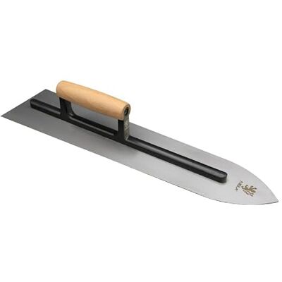 Nela Bodenlegerkelle spitze Ausführung aus Carbonstahl, nicht rostfrei lange Stütze und Holzgriff Profi-Kelle für Bodenleger 500 x 120/100 mm Nela Bodenlegerkelle spitze Ausführung aus Carbonstahl, nicht rostfrei lange Stütze und Holzgriff Profi-Kelle für Bodenleger 500 x 120/100 mm