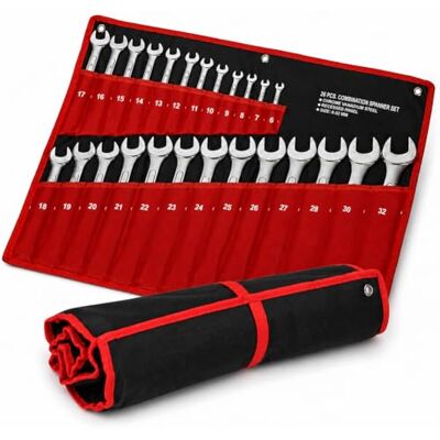 BAKAJI Gabelringschlüsselsatz 6-32 mm, 25-teilig I Ringschraubenschlüssel I Doppel-Schraubenschlüssel I Ringschlüssel-Set I Maulschlüssel I Ringmaulschlüssel BAKAJI Gabelringschlüsselsatz 6-32 mm, 25-teilig I Ringschraubenschlüssel I Doppel-Schraubenschlüssel I Ringschlüssel-Set I Maulschlüssel I Ringmaulschlüssel