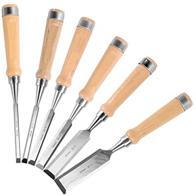 IUokLU 6-teiliges Meißel-Set für Holzarbeiten, 8–32 mm, Tischlerwerkzeuge, flache Holzbearbeitungsmeißel, Schnitzmesser, Holzarbeiter-Holzbeitel, Schnitzwerkzeug (6-teilig) IUokLU 6-teiliges Meißel-Set für Holzarbeiten, 8–32 mm, Tischlerwerkzeuge, flache Holzbearbeitungsmeißel, Schnitzmesser, Holzarbeiter-Holzbeitel, Schnitzwerkzeug (6-teilig)