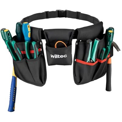 Wiltec Werkzeuggürtel 63,5 x 25,5 cm bis 15 kg, Werkzeug Gürteltasche 23 Fächer, Gürtel Werkzeugtasche verstellbar, robuste Arbeitstasche Wiltec Werkzeuggürtel 63,5 x 25,5 cm bis 15 kg, Werkzeug Gürteltasche 23 Fächer, Gürtel Werkzeugtasche verstellbar, robuste Arbeitstasche