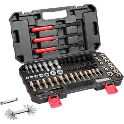 VEVOR Gewindewiederherstellungswerkzeug UNC & UNF & metrisch Gewinde Reparatur Satz 61-teilig, Nachgewinde-Werkzeugsatz mit Gewindebohrern Schneideisen Gewindefeilen für Mechaniker und Heimwerker VEVOR Gewindewiederherstellungswerkzeug UNC & UNF & metrisch Gewinde Reparatur Satz 61-teilig, Nachgewinde-Werkzeugsatz mit Gewindebohrern Schneideisen Gewindefeilen für Mechaniker und Heimwerker