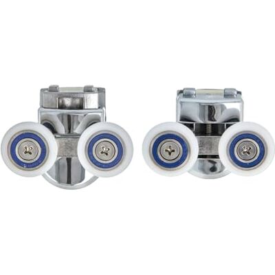 Amig Satz von Rollen für Duschabtrennung 2 Einheiten oben und unten Ø23 mm Für Trennwände mit 6 mm Dicke Klammern aus verchromtem Zamak Nylonräder Sanftes und langlebiges Gleiten Amig Satz von Rollen für Duschabtrennung 2 Einheiten oben und unten Ø23 mm Für Trennwände mit 6 mm Dicke Klammern aus verchromtem Zamak Nylonräder Sanftes und langlebiges Gleiten