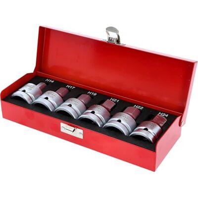 KS Tools 515.0000 3/4" Kraft-Bit-Stecknuss-Satz, 6-tlg., 14-24mm, Farbe, Size KS Tools 515.0000 3/4" Kraft-Bit-Stecknuss-Satz, 6-tlg., 14-24mm, Farbe, Size