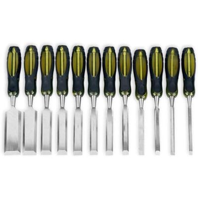 ABSJDFD Professionelles Holzmeißel-Set, 12-teilig: Schnitz- und Holzbearbeitungsausrüstung mit Klingen aus Chrom-Vanadium-Stahl und ergonomischen Griffen (6-38 mm) ABSJDFD Professionelles Holzmeißel-Set, 12-teilig: Schnitz- und Holzbearbeitungsausrüstung mit Klingen aus Chrom-Vanadium-Stahl und ergonomischen Griffen (6-38 mm)