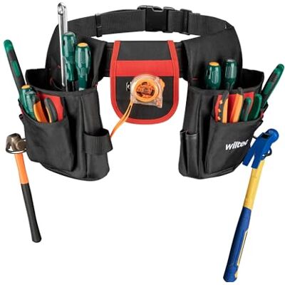 Wiltec Werkzeuggürtel 71 x 28 cm bis 25 kg, Werkzeug Gürteltasche 17 Fächer, Gürtel Werkzeugtasche verstellbar, robuste Arbeitstasche Wiltec Werkzeuggürtel 71 x 28 cm bis 25 kg, Werkzeug Gürteltasche 17 Fächer, Gürtel Werkzeugtasche verstellbar, robuste Arbeitstasche