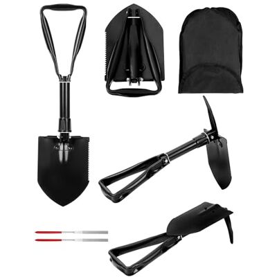 Icastny Klappspaten 58cm, Multifunktions Schaufel, Camping Spaten für Bagger/Graben/Schneiden/Hobeln/Sägen von Holz(Noir) Icastny Klappspaten 58cm, Multifunktions Schaufel, Camping Spaten für Bagger/Graben/Schneiden/Hobeln/Sägen von Holz(Noir)