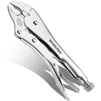 WORKPRO Verriegelungszange, 25,4 cm, gebogene Backen-Schraubstock-Griffzange, Chrom-Vanadium-Stahl, Verriegelungszange mit Drahtschneider, Verriegelung, verstellbare Schraubstockgriffe zum Klemmen, WORKPRO Verriegelungszange, 25,4 cm, gebogene Backen-Schraubstock-Griffzange, Chrom-Vanadium-Stahl, Verriegelungszange mit Drahtschneider, Verriegelung, verstellbare Schraubstockgriffe zum Klemmen,