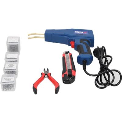Dedra Kunststoff Schweißgerät Stark 50W, bis zu 500⁰C, mit 400 PCS Hot Hefter, LED-Licht, EU Kabeladung und extra Transporttasche mit Zange und Cuttermesser, Heftklammern ⌀ 0,6 und 0,8 mm, Gewicht 1,4kg Dedra Kunststoff Schweißgerät Stark 50W, bis zu 500⁰C, mit 400 PCS Hot Hefter, LED-Licht, EU Kabeladung und extra Transporttasche mit Zange und Cuttermesser, Heftklammern ⌀ 0,6 und 0,8 mm, Gewicht 1,4kg
