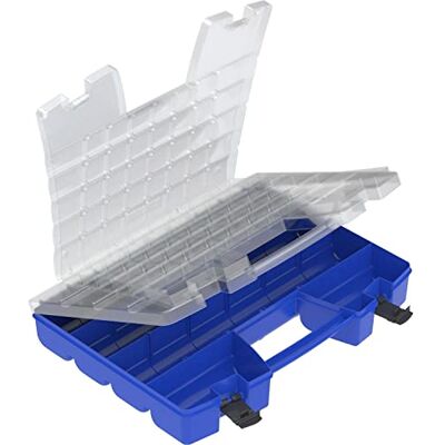Akro-Mils Portable Organizer,13-3/8"x18-1/4"x3-5/8",BE Base/CL Lid, Sold as 1 Each Akro-Mils Portable Organizer,13-3/8"x18-1/4"x3-5/8",BE Base/CL Lid, Sold as 1 Each