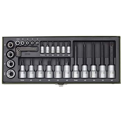 PROXXON 23103 Torx Nüsse Steckschlüssel Spezialsatz Antrieb 6,3mm (1/4") und 12,5mm (12,5mm) 29 teiliger Satz im Metallkasten PROXXON 23103 Torx Nüsse Steckschlüssel Spezialsatz Antrieb 6,3mm (1/4") und 12,5mm (12,5mm) 29 teiliger Satz im Metallkasten