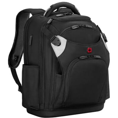 WENGER Tool Backpack Pro Werkzeugrucksack mit 17 Zoll Laptopfach, Arbeitsrucksack für Handwerker, Herausnehmbarer Werkzeug-Caddy, Schwarz, 653722 WENGER Tool Backpack Pro Werkzeugrucksack mit 17 Zoll Laptopfach, Arbeitsrucksack für Handwerker, Herausnehmbarer Werkzeug-Caddy, Schwarz, 653722