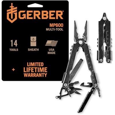Gerber Multi-Tool ohne Messer mit Nylon-Scheide, Einhandöffnung und 14 Funktionen, MP600 Bladeless, Schwarz, 30-000952 Gerber Multi-Tool ohne Messer mit Nylon-Scheide, Einhandöffnung und 14 Funktionen, MP600 Bladeless, Schwarz, 30-000952