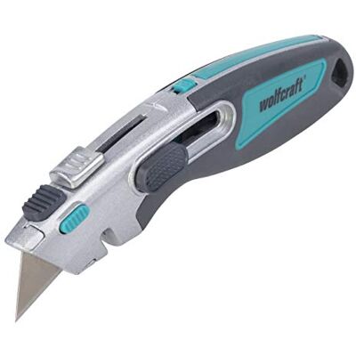 wolfcraft Dual Trapezklingenmesser 4106000 – Scharfe Trapezklinge für Hand- und Heimwerker – inkl. Autolock- und Sicherheitsfunktion wolfcraft Dual Trapezklingenmesser 4106000 – Scharfe Trapezklinge für Hand- und Heimwerker – inkl. Autolock- und Sicherheitsfunktion