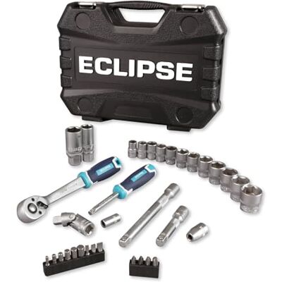 ECLIPSE Professional Tools ESS34PS ¼" & ⅜" 34-teiliger Steckschlüssel-Satz mit Vierkantantrieb (metrisch) ECLIPSE Professional Tools ESS34PS ¼" & ⅜" 34-teiliger Steckschlüssel-Satz mit Vierkantantrieb (metrisch)