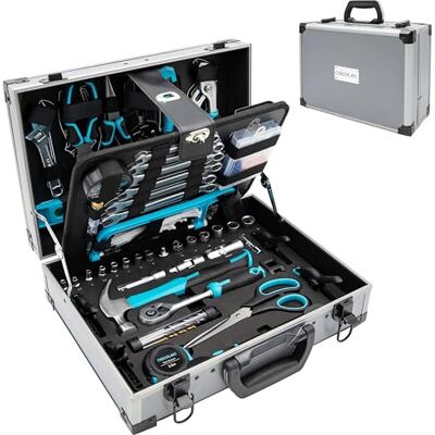 Cecotec Werkzeugkoffer ToolBox 8000 Pro. 380-tlg. Set für Holz, Sanitär, Elektro & Auto: Zangen, Schraubendreher, Schlüssel, Hammer, Säge, Ratsche, Maulschlüssel, Präzisionsdreher Cecotec Werkzeugkoffer ToolBox 8000 Pro. 380-tlg. Set für Holz, Sanitär, Elektro & Auto: Zangen, Schraubendreher, Schlüssel, Hammer, Säge, Ratsche, Maulschlüssel, Präzisionsdreher