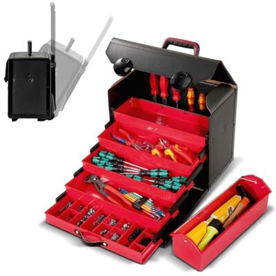 Parat TOP-LINE KingSize Organize Roll CP-7 Werkzeugtasche leer 28 L mit Rollen & Trolleygriff Große Ledertasche mit Schubladen, CP-7 Halter & Trageeinsatz Robuste Werkzeugtasche für Profis Parat TOP-LINE KingSize Organize Roll CP-7 Werkzeugtasche leer 28 L mit Rollen & Trolleygriff Große Ledertasche mit Schubladen, CP-7 Halter & Trageeinsatz Robuste Werkzeugtasche für Profis