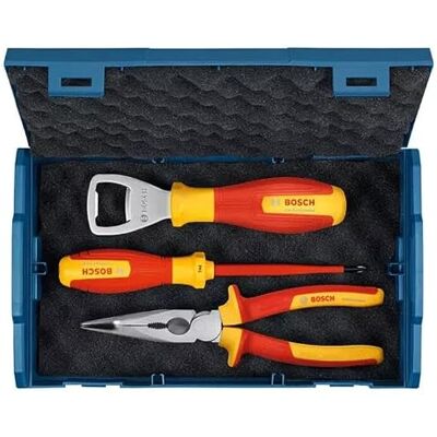 Bosch Professional VDE Handwerkzeug-Set 3-teilig (1x Flaschenöffner; 1x Kreuzschlitz-Schraubendreher PH1 x 100mm; 1x Seitenschneider 160mm; 1x L-Boxx Mini) Bosch Professional VDE Handwerkzeug-Set 3-teilig (1x Flaschenöffner; 1x Kreuzschlitz-Schraubendreher PH1 x 100mm; 1x Seitenschneider 160mm; 1x L-Boxx Mini)