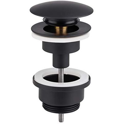 Cornat Ablaufventil für Waschtische 1 1/4 Zoll AG Ø 66 mm Mit Push-Open-Funktion Matt schwarz / Pop-Up-Ventil / Waschbeckenablauf / T3174211 Cornat Ablaufventil für Waschtische 1 1/4 Zoll AG Ø 66 mm Mit Push-Open-Funktion Matt schwarz / Pop-Up-Ventil / Waschbeckenablauf / T3174211